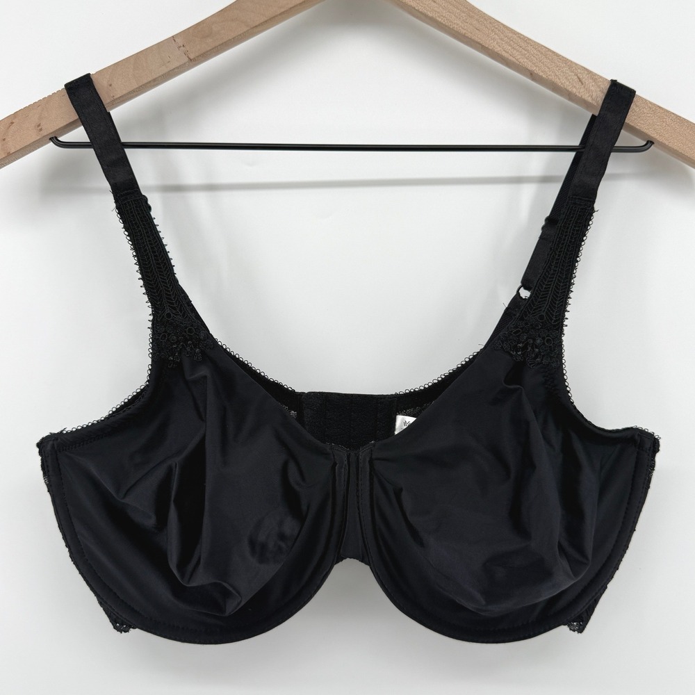 Wacoal 855187 Inspiration Full Figure Underwire Bra Black 40D Unlined Lace